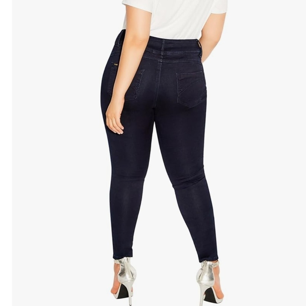 Chic Denim Asha High Rise‎ Skinny Black Jeans Women's Size 18R